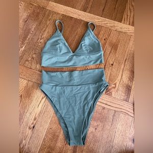 aerie High Cut Cheeky Bikini Bottoms & Triangle Top